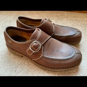Brown Born Leather Slip On Shoes